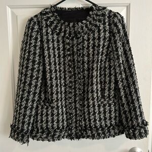 Ann Taylor Tweed Fringe Blazer